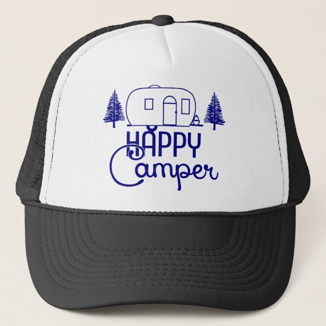 Happy Camper Trucker Hat (Front)