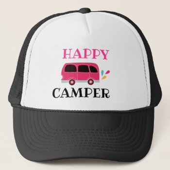 Happy Camper Trucker Hat by Trendshop at Zazzle