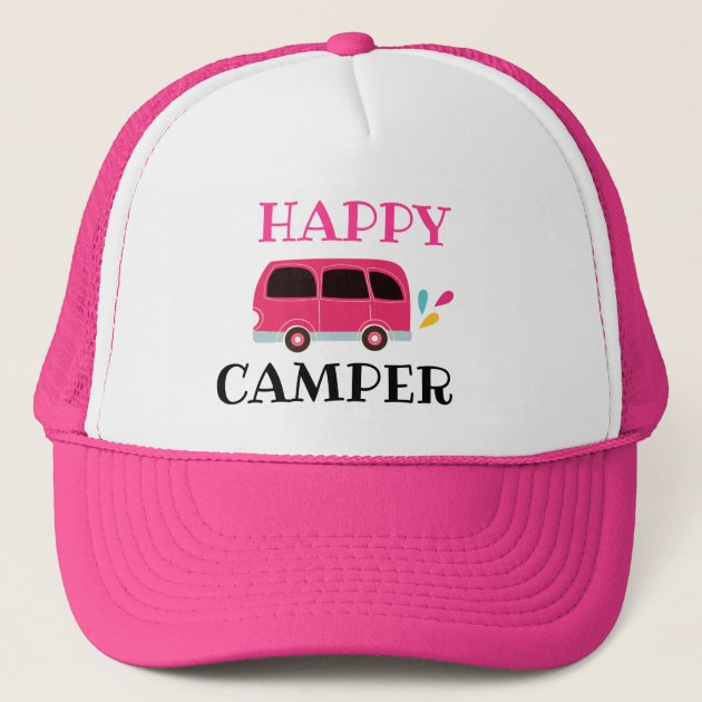 happy camper trucker hat