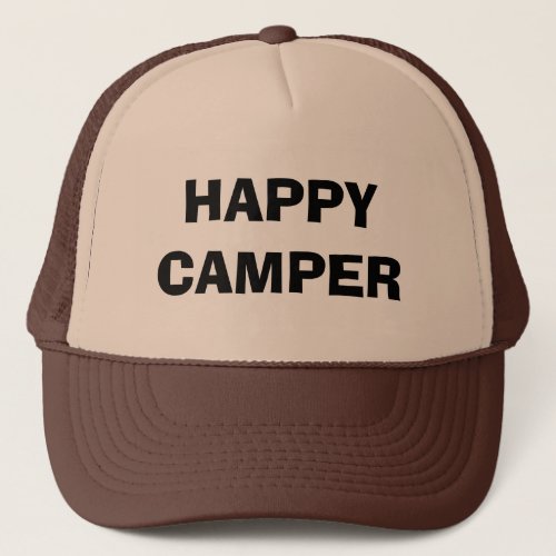 HAPPY CAMPER trucker hat for camping and RVing