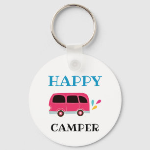 Happy Camper Van Cute Cartoon Custom  Keychain