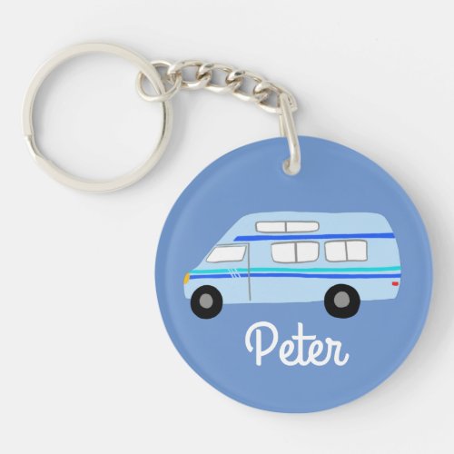 HAPPY CAMPER Van RV Motorhome Campervan CUSTOM  Keychain