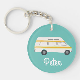 HAPPY CAMPER Van RV Motorhome Campervan CUSTOM Keychain