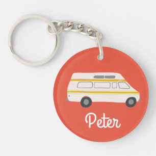 HAPPY CAMPER Van RV Motorhome Campervan CUSTOM  Keychain