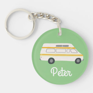 HAPPY CAMPER Van RV Motorhome Campervan CUSTOM  Keychain