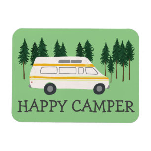 HAPPY CAMPER Vanlife RVing Motorhome Trees Magnet
