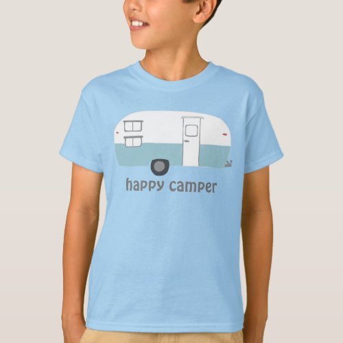 HAPPY CAMPER Vintage camping trailer CUSTOM T_Shirt