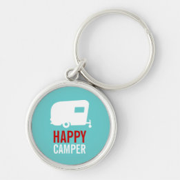 Happy Camper - Vintage RV Camping Keychain