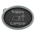 Happy Camper (wht) Belt Buckle