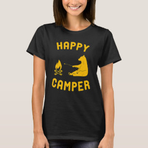Happy Camper With Bear And Bonfire T-Shirt