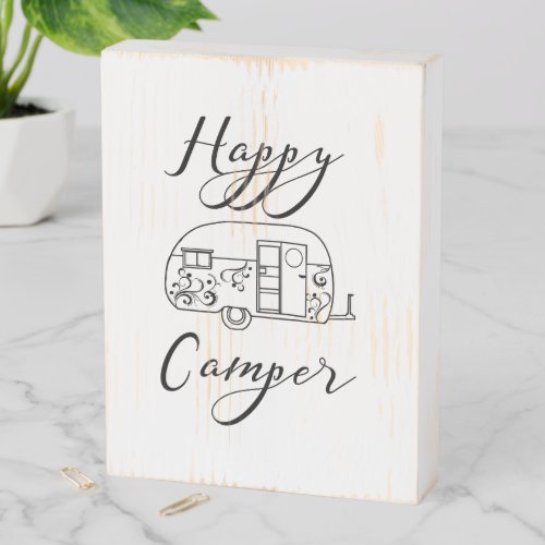 Happy Camper Wooden Box Sign