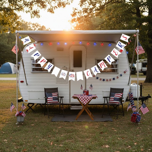 Happy Campers America personalized Bunting Flags (Creator Uploaded)