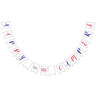 Happy Campers America personalized Bunting Flags