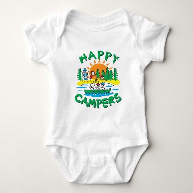 Happy Campers Baby Bodysuit (Front)