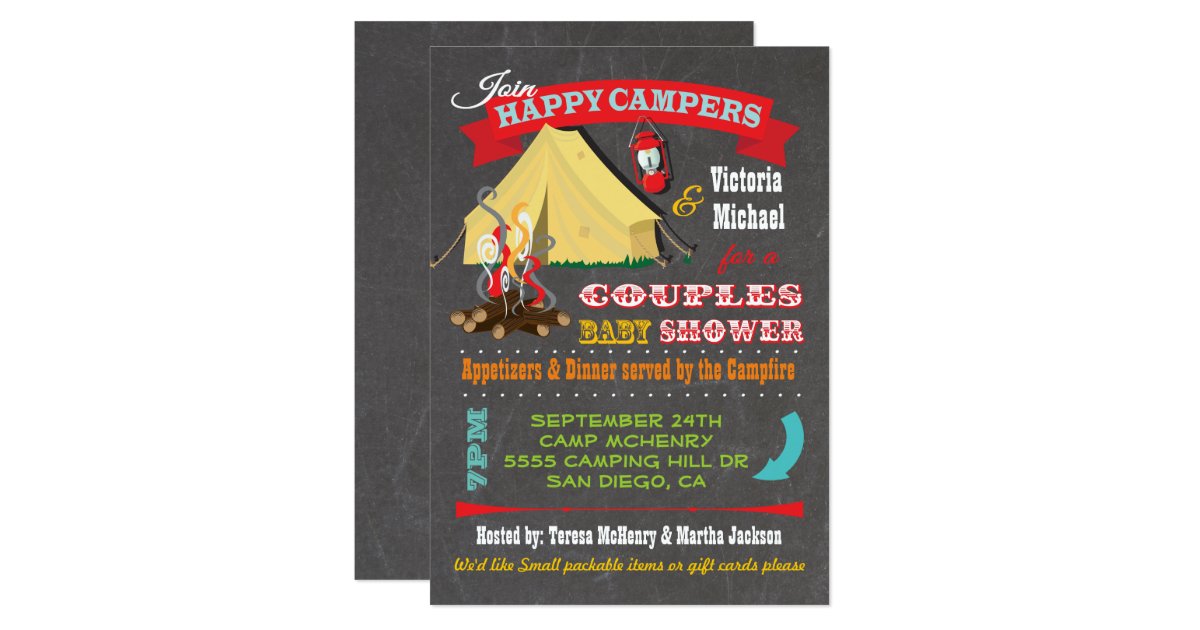 Happy Campers Baby Shower Invitations | Zazzle.com