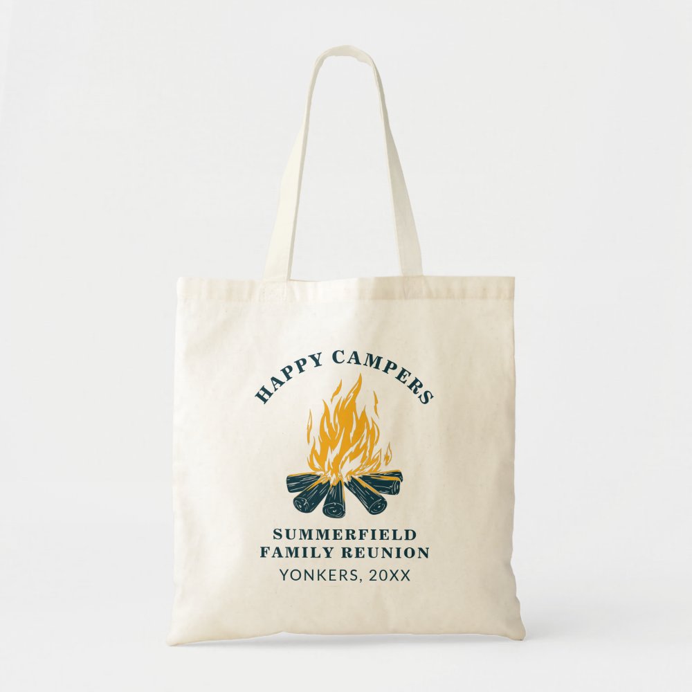 Happy Campers Camping Family Vacation Trip Custom Tote Bag