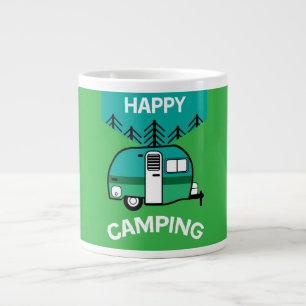 Happy Campers   Caravaner   Camper Throw Pillow Mu Giant Coffee Mug