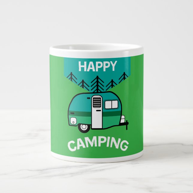 Happy Campers | Caravaner | Camper Throw Pillow Mu Giant Coffee Mug (Front)
