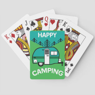 Happy Campers   Caravaner   Camper Throw Pillow Mu Poker Cards