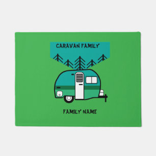 Happy Campers Caravanning Funny Caravans Two-Tone Doormat