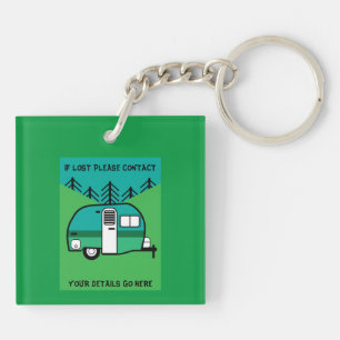 Happy Campers Caravanning Funny Caravans Two-Tone Keychain