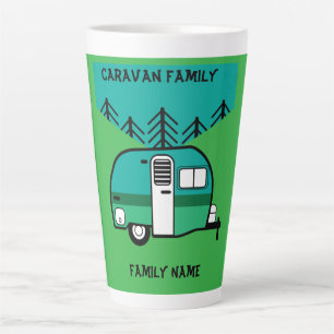 Happy Campers Caravanning Funny Caravans Two-Tone  Latte Mug