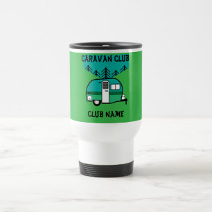 Happy Campers Caravanning Funny Caravans Two-Tone Travel Mug
