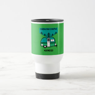 Happy Campers Caravanning Funny Caravans Two-Tone  Travel Mug