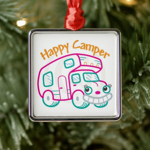 HAPPY CAMPERS CHRISTMAS ORNAMENT METAL ORNAMENT