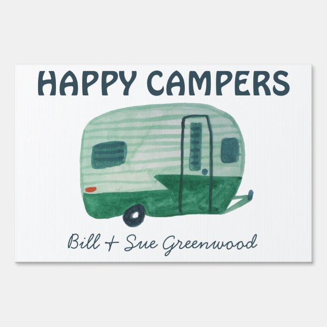 HAPPY CAMPERS CUSTOM RVing Campsite RV  Sign (Front)