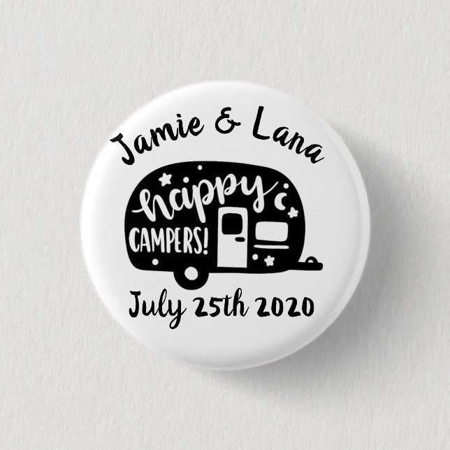Happy Campers Customizable Design Button (Front)