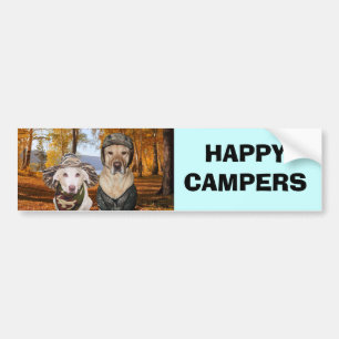 HAPPY CAMPERS Dog/Lab Bumper Sticker