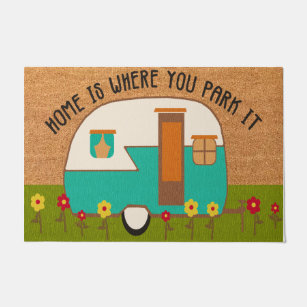 Home is Where you park it | Camping Gift | Camping Welcome Mat | Motorhome  Doormat | Camper Decor | Camper Doormat | Happy Camper