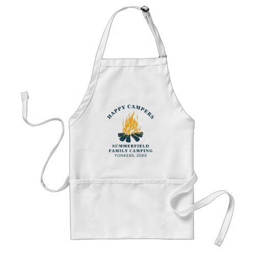 Happy Campers Family Camping Matching RV Trip Adult Apron