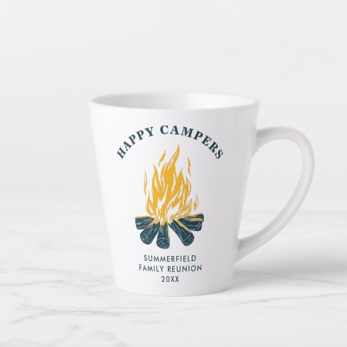Happy Campers Family Reunion Custom Latte Mug