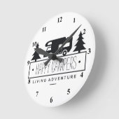 Happy Campers | Funny Retirement RV Retired RVer Round Clock | Zazzle