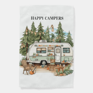 happy campers garden flag