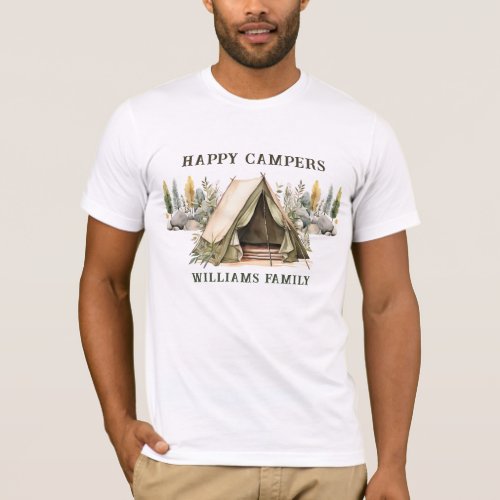 Happy Campers Kids Birthday Party T_Shirt