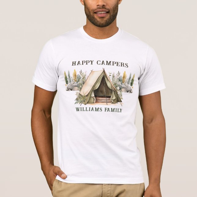 Happy Campers Kids Birthday Party T-Shirt (Front)