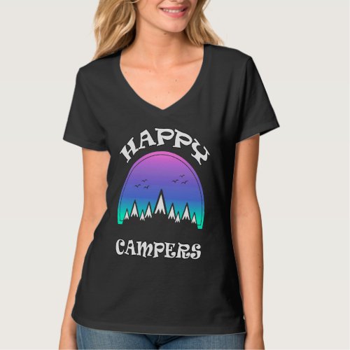 Happy Campers Mountains Cute  Camping Mountains Bi T_Shirt