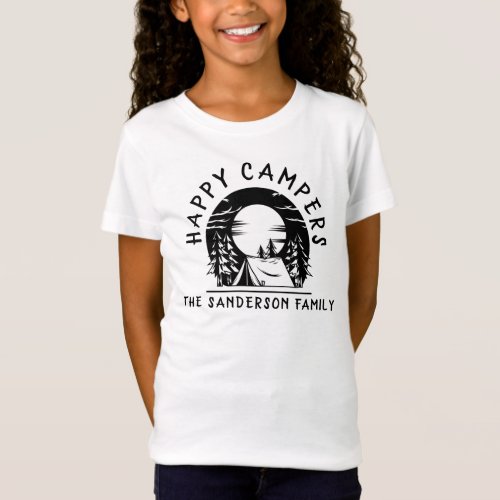 Happy Campers Name Family Camping Trip T_Shirt