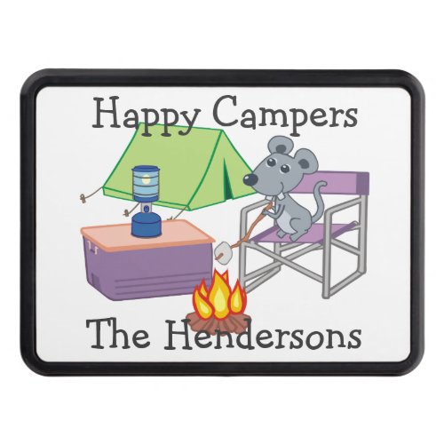 Happy Campers Personalized Cartoon Mouse Tow Hitch Cover