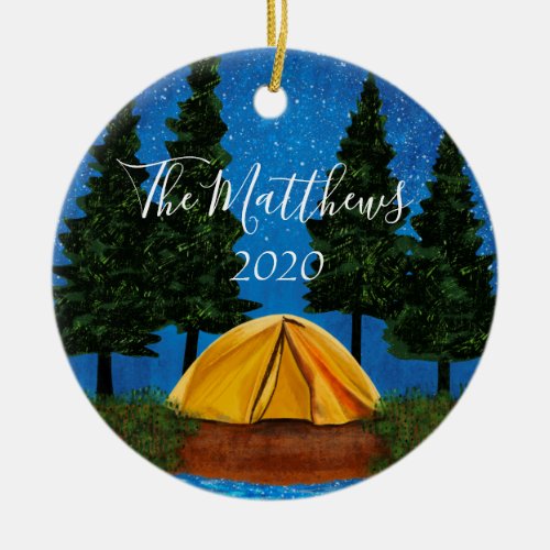 Happy Campers Personalized Family Ornament