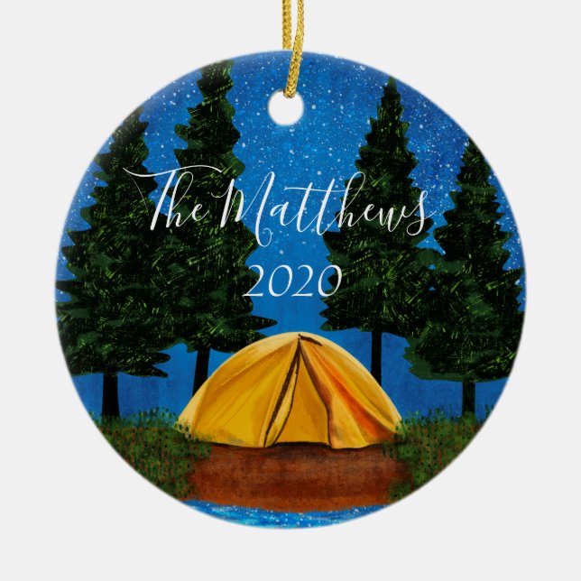 Happy Campers Personalized Family Ornament (Front)
