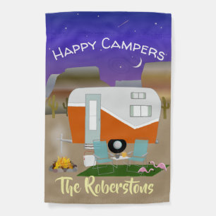 Happy Campers Personalized Garden Flag