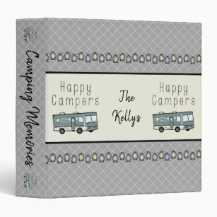 Happy Campers Personalized RV 3 Ring Binder