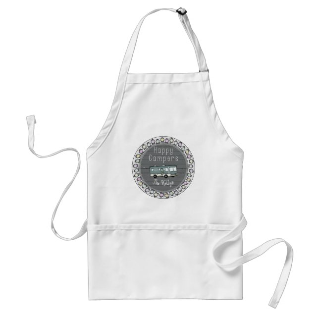 Happy Campers Personalized RV Adult Apron (Front)