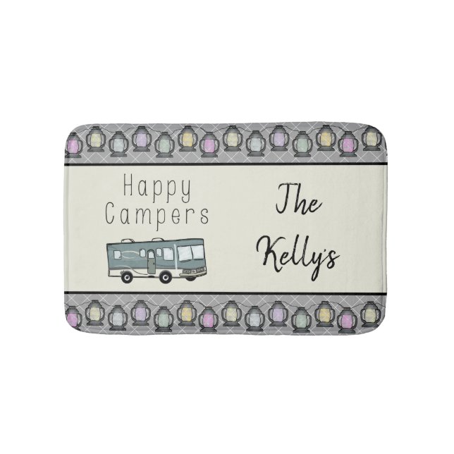 Happy Campers Personalized RV Bath Mat (Front)