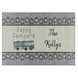 Happy Campers Personalized RV Cutting Board