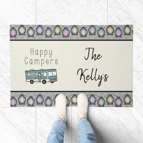 Happy Campers Personalized RV Doormat